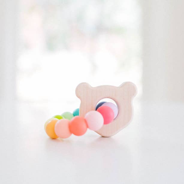 Mini Bear Wooden & Silicone Teether