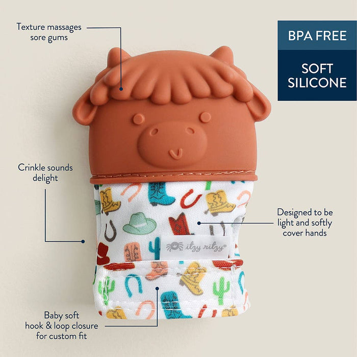 Itzy Mitt™ Silicone Teething Mitts: Bow