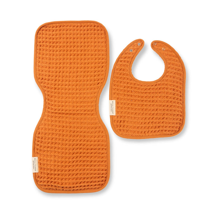 Reversible Bib + Burp Set Pumpkin