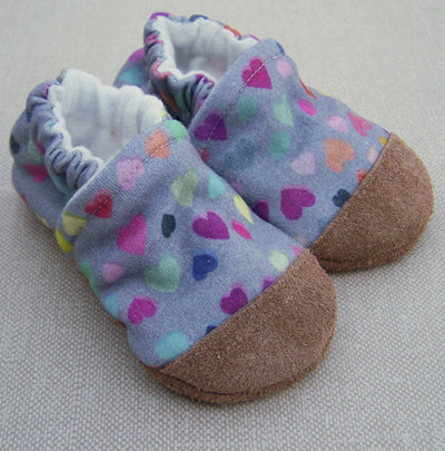Watercolor Hearts Cotton Slippers