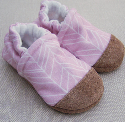Pink Feather Organic Cotton Slippers