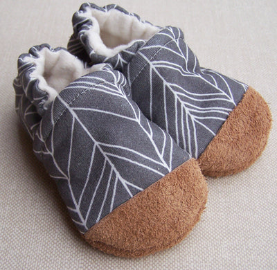 Gray Feather Organic Cotton Slippers
