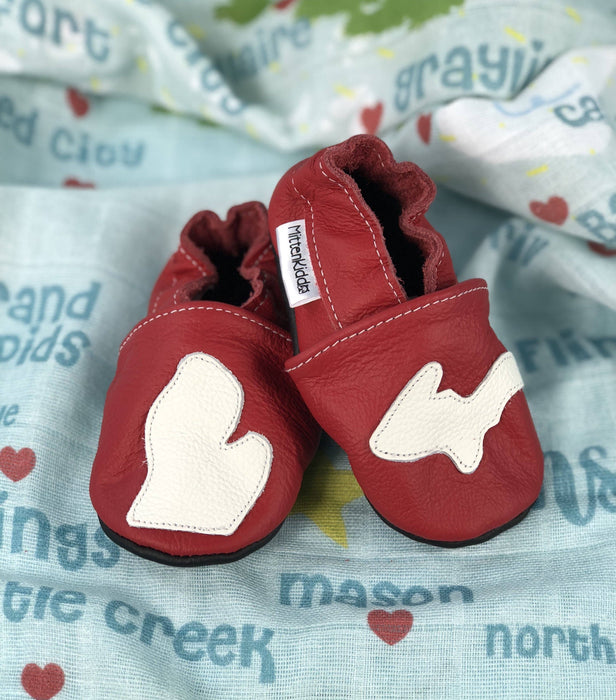 Baby Peninsula Soft Leather Shoes- Red