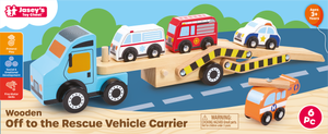 Off to the Rescue Wooden Vehicle Carrier