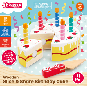 Slice and Share Wooden Birthday Cake