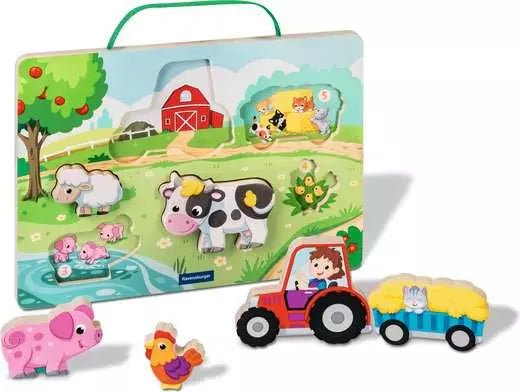 Magnetic Wooden Count & Play Puzzle: On the Farm