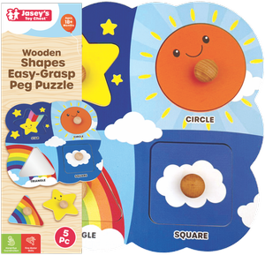 Wooden Shapes Easy-Grasp Peg Puzzle