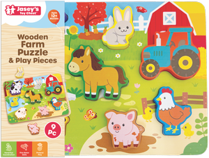 Wooden Farm Puzzle & Play Pieces