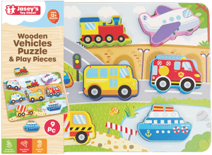 Wooden Vehicles Puzzle & Play Pieces
