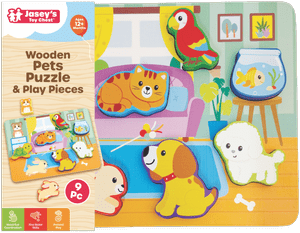 Wooden Pets Puzzle & Play Pieces