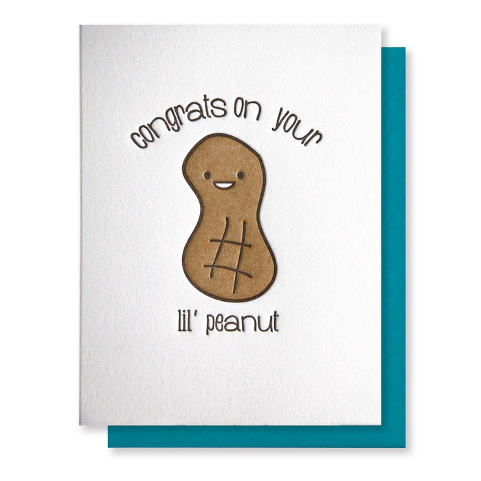 Cute Baby Letterpress Congrats on Your Lil Peanut Card