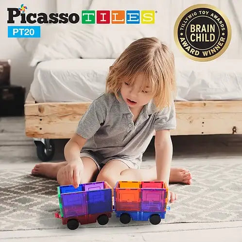 PicassoTiles 2 Piece Truck Set