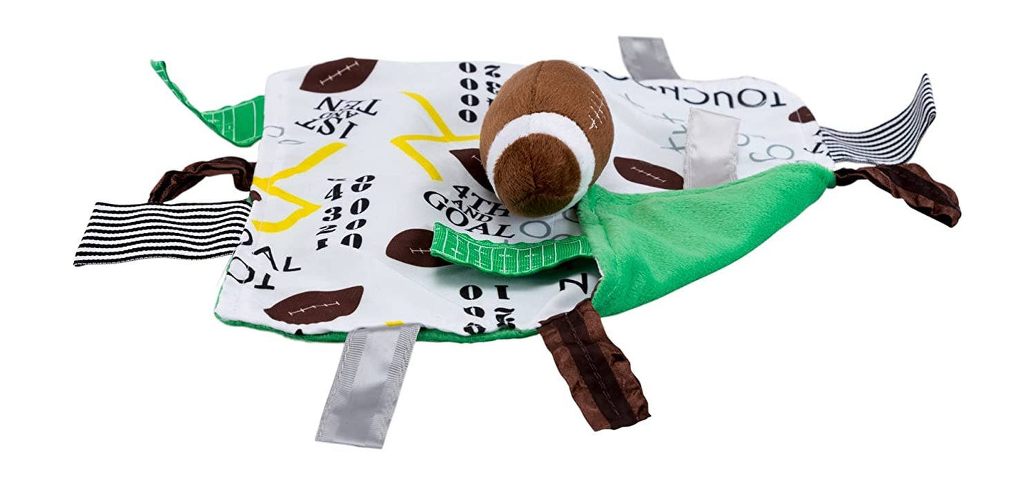 Football Baby Learning Lovey Tag Stroller Toy 10" x 10"