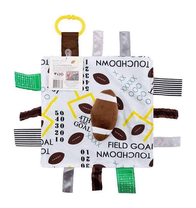 Football Baby Learning Lovey Tag Stroller Toy 10" x 10"