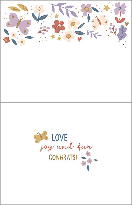 Baby Greeting Card - Baby Girl Flowers