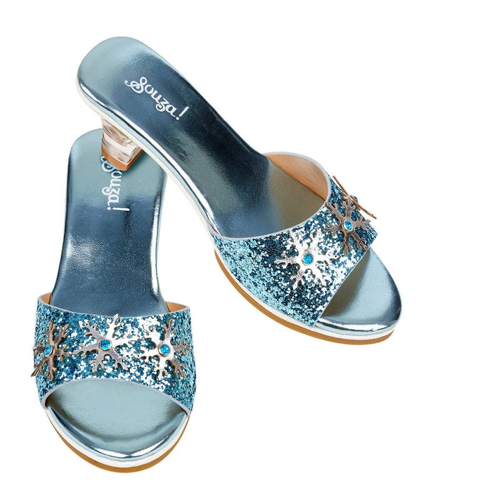 Ice Queen High Heel Slipper- Metallic Light Blue