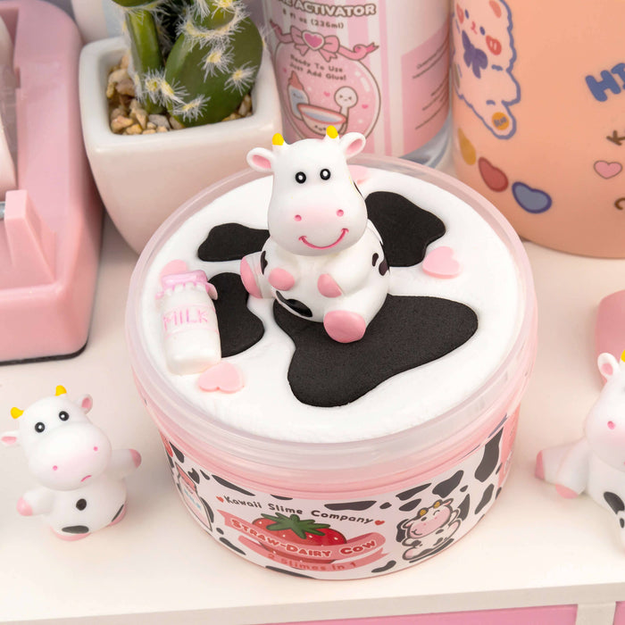 Straw-Dairy Cow 2 Slimes in 1 Signature Dome™ Slime