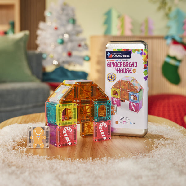 MAGNA-TILES microMAGS Travel Gingerbread House