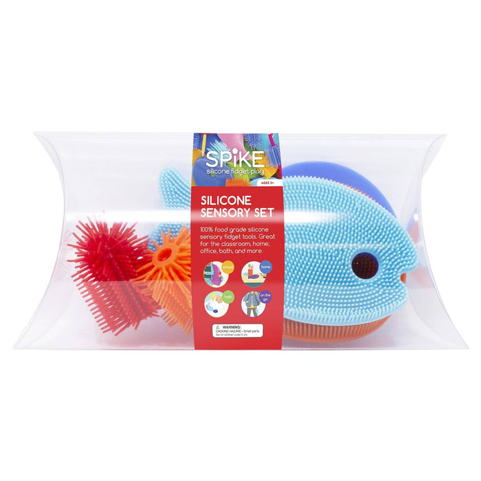 Silicone Fidget Sensory Set / 1Fish 2Fij-it 1Topper 1Gripper
