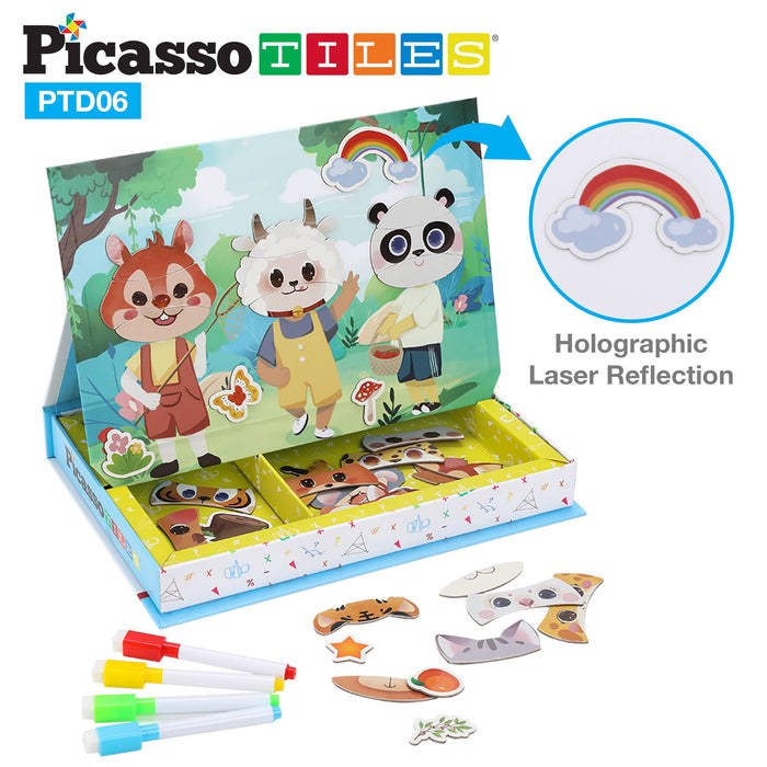 120pcs Magnetic Animal Sticker Puzzle Book Drawing Board