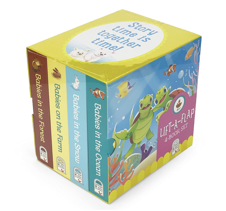 Animal Babies Lift-a-Flap 4-Book Set