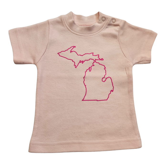 State of Michigan Short Sleeve Tee, Pink