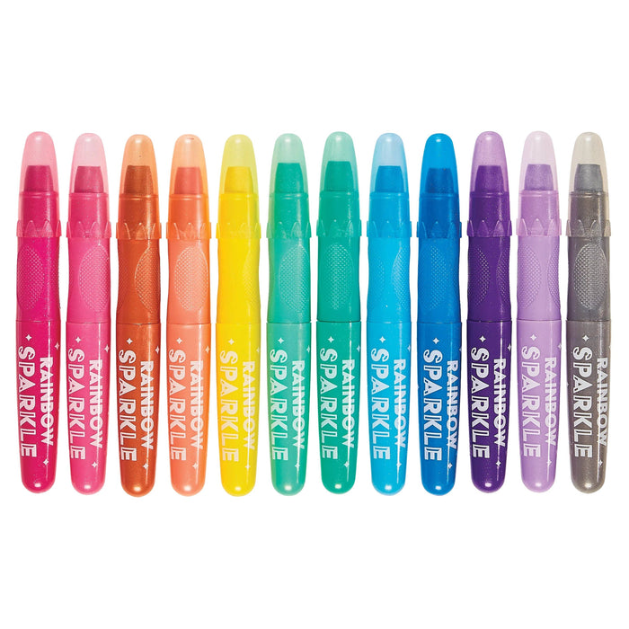 Rainbow Sparkle Metallic Watercolor Gel Crayons - Set of 12