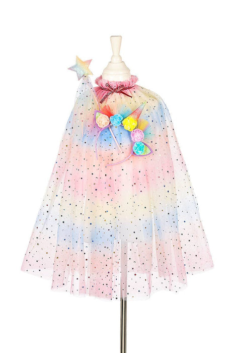 Unicorn Costume Cape Set w/ headband & wand (sz 3-4 yrs)