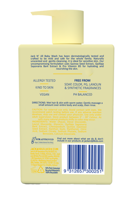 Jack N' Jill Baby Wash - Natural 300mL