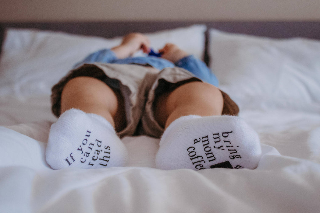 If you can read this Bring My Mom a Coffee® Baby Socks
