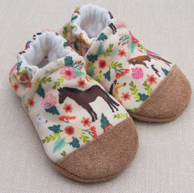 Floral Horse Organic Cotton Slippers