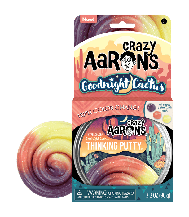 Crazy Aaron's Thinking Putty 4" Tin- Goodnight Cactus