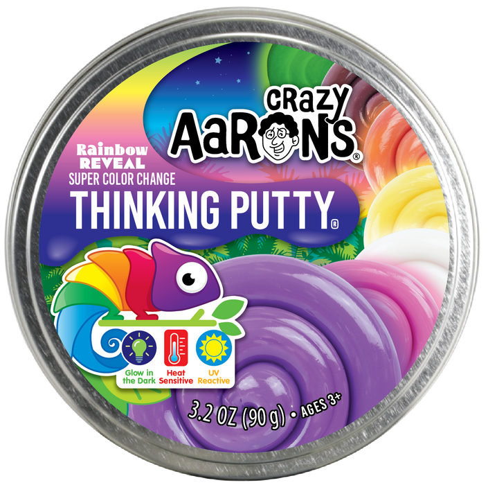 Crazy Aaron's Thinking Putty 4" Tin- Rainbow Reveal