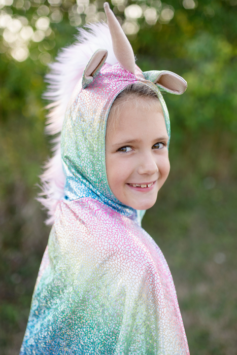 Rainbow Reversible Unicorn/Dragon Cape