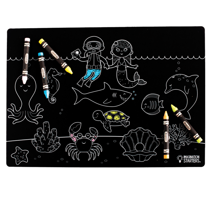 Chalkboard Coloring Placemat- Sea