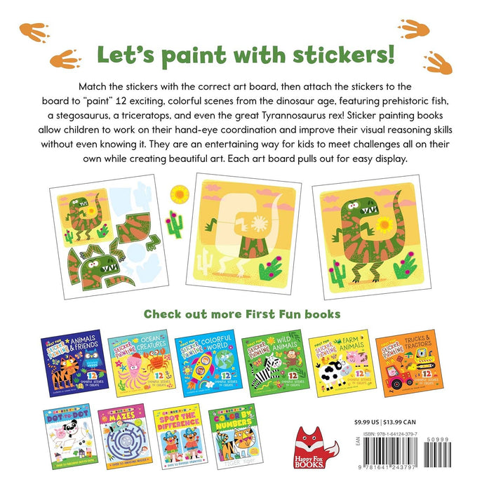 First Fun Sticker Painting: Dinosaurs - 12 Scenes to Create!