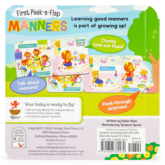 Manners First Peek-a-Flap Interactive Board Book