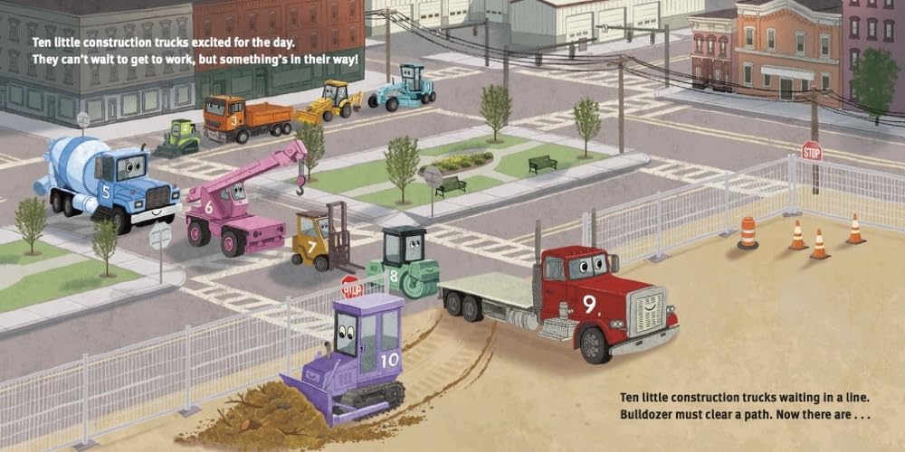 10 Little Construction Trucks Board Book