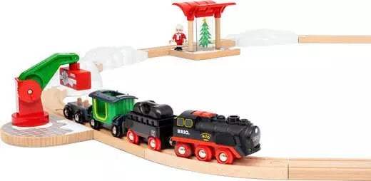 BRIO World Train Set Christmas Steaming Train Set