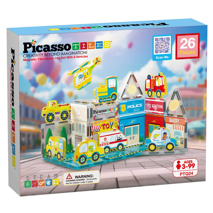 26pc Magnet Tile Building Blocks Metro City Themed