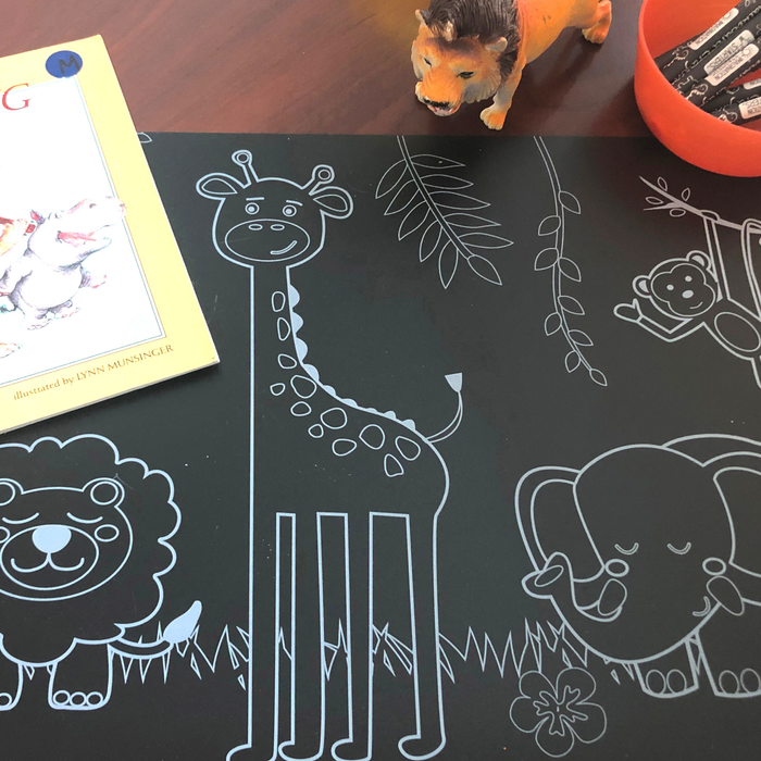 Chalkboard Coloring Placemat- Jungle