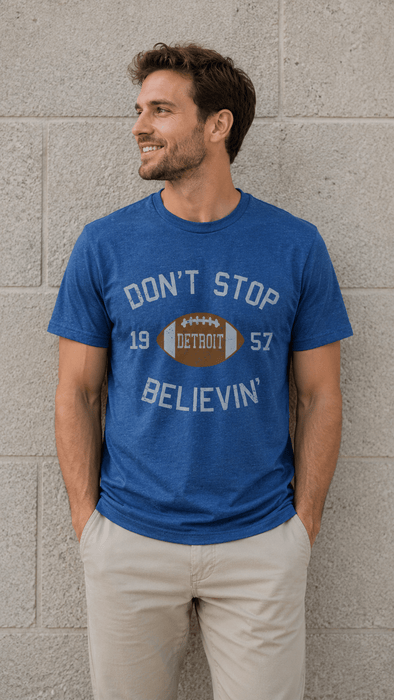 Ink Detroit Don't Stop Believin’ 1957 T-Shirt - Royal Blue