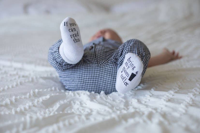 If you can read this Bring My Mom a Coffee® Baby Socks