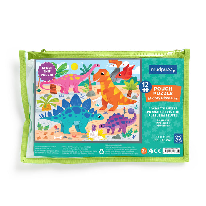 Mighty Dinosaurs 12 Piece Pouch Puzzle