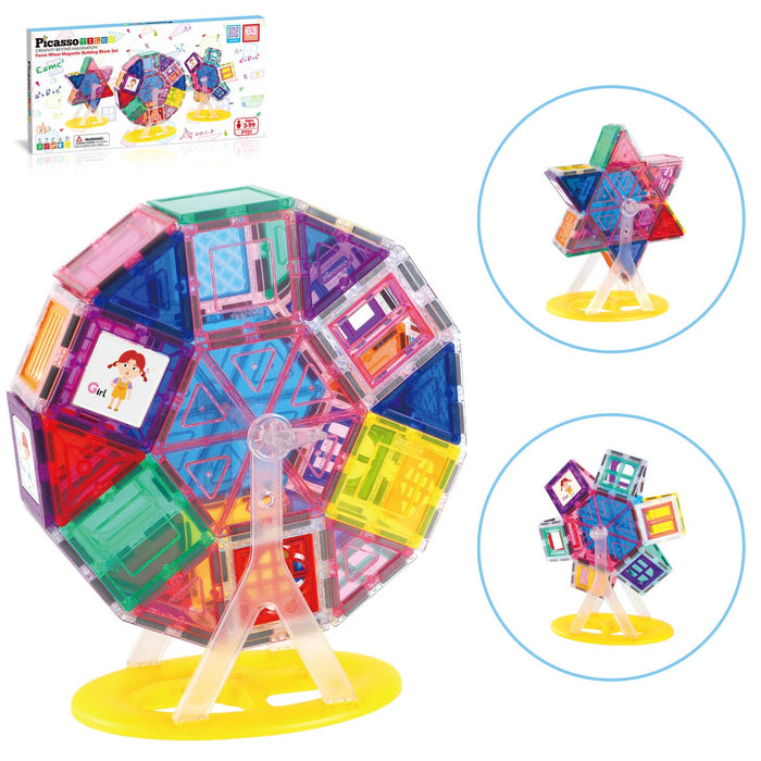 PicassoTiles 9-Piece Ferris Wheel Magnetic Building Set