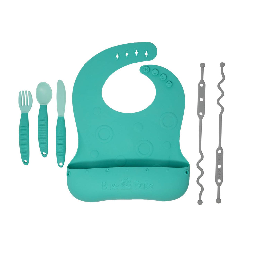 Busy Baby Teether & Training Spoon - Pewter