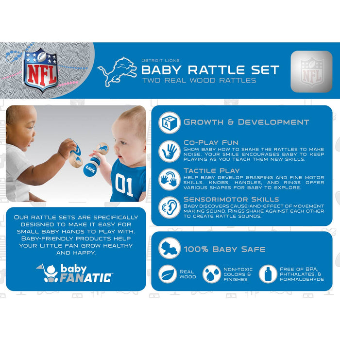 Detroit Lions - Baby Rattles 2-Pack