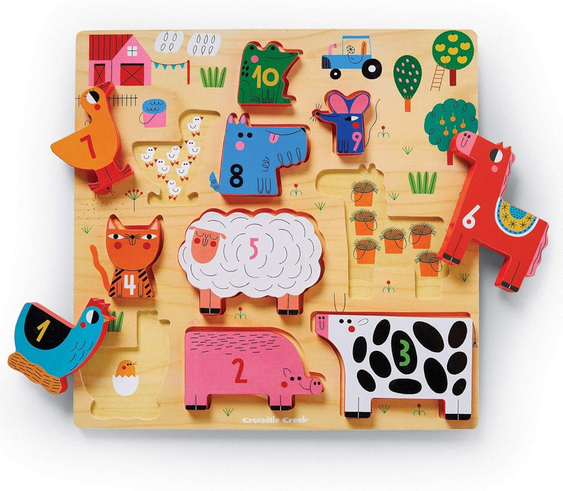 123 Wood Stacking Puzzle - Barnyard