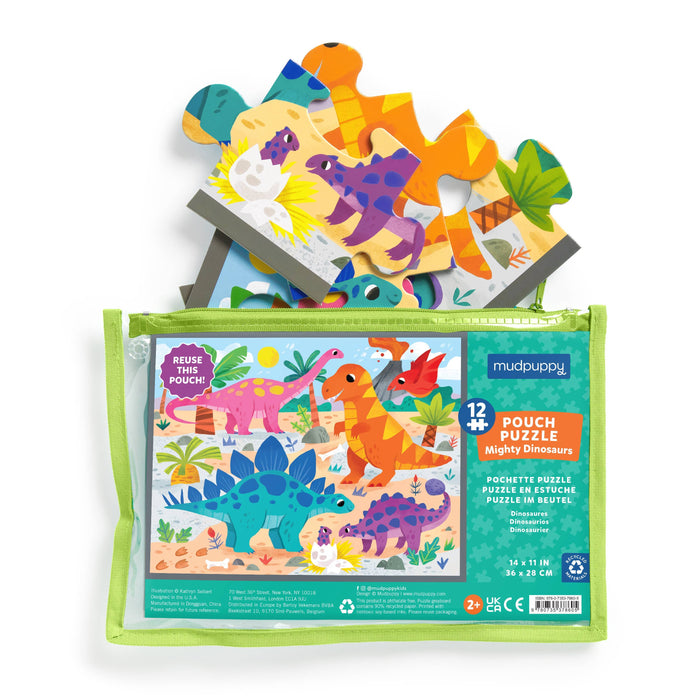 Mighty Dinosaurs 12 Piece Pouch Puzzle