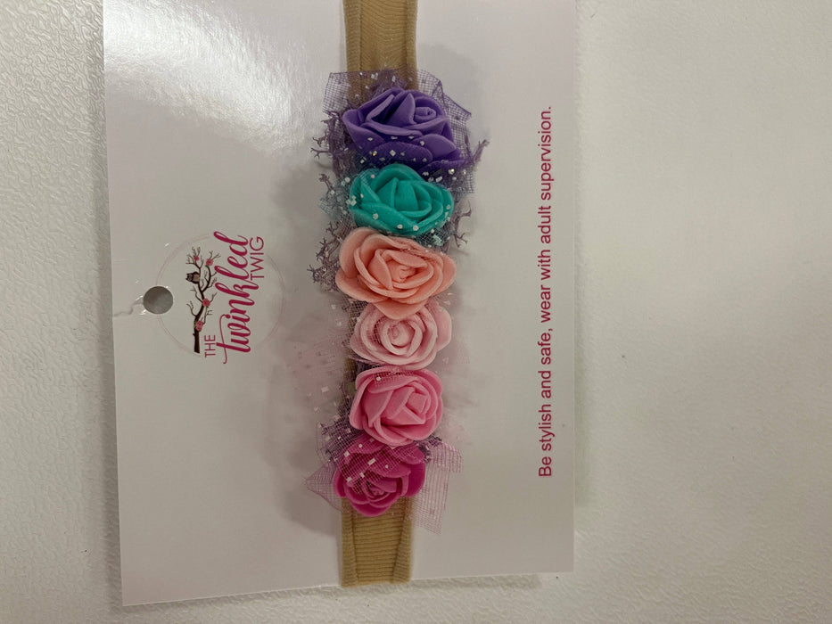 Nylon Roses Infant Headband